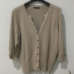 Cyrus Cardigan Brown V-neck Button-up Sweater Lg